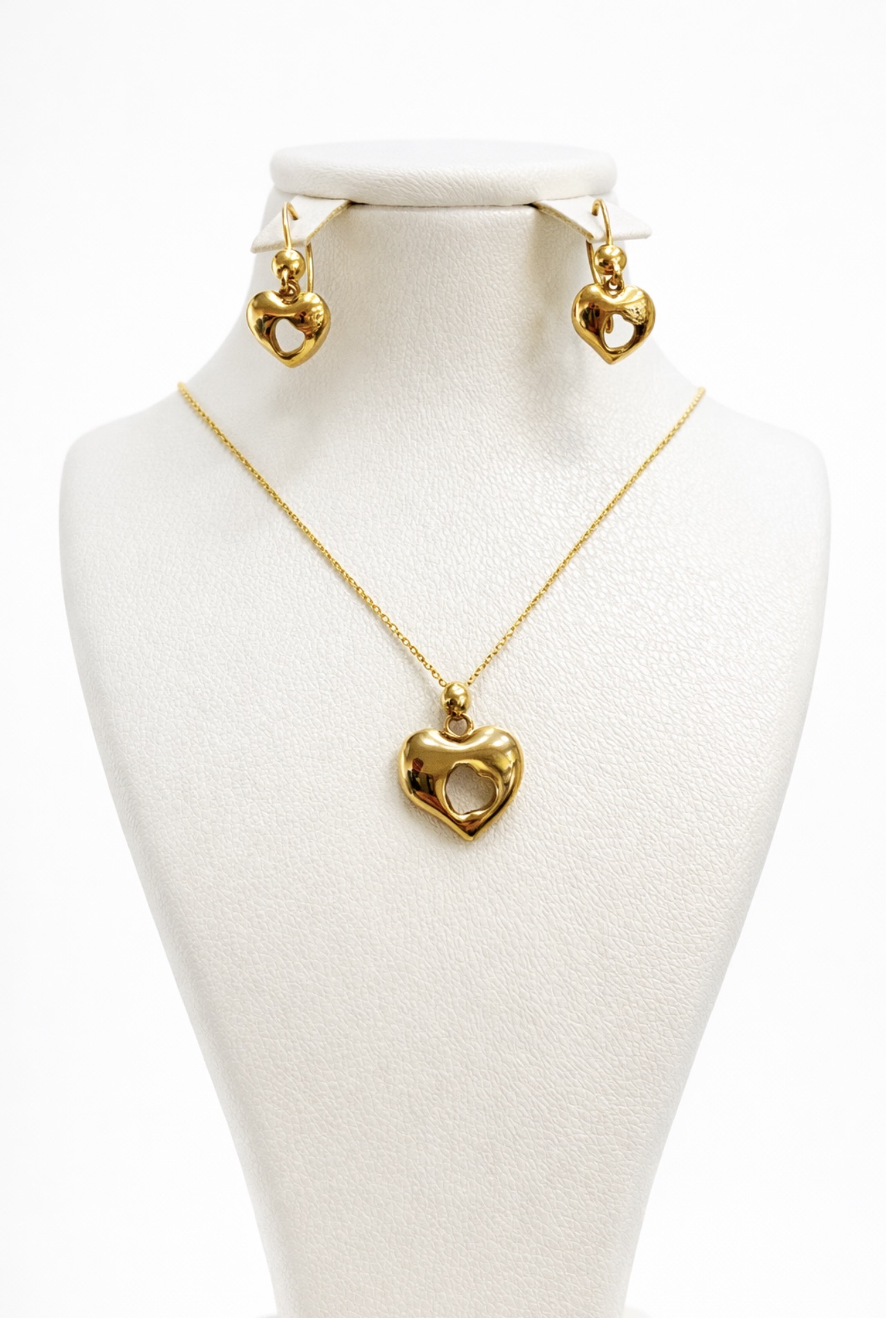 زنانه نیم ست طلا ۱۸ عیار قلب آینه ای