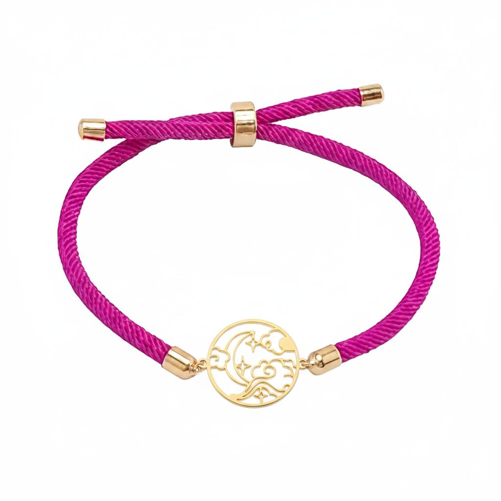 دستبند طلا ۱۸ عیار ابر و ماه و ستاره