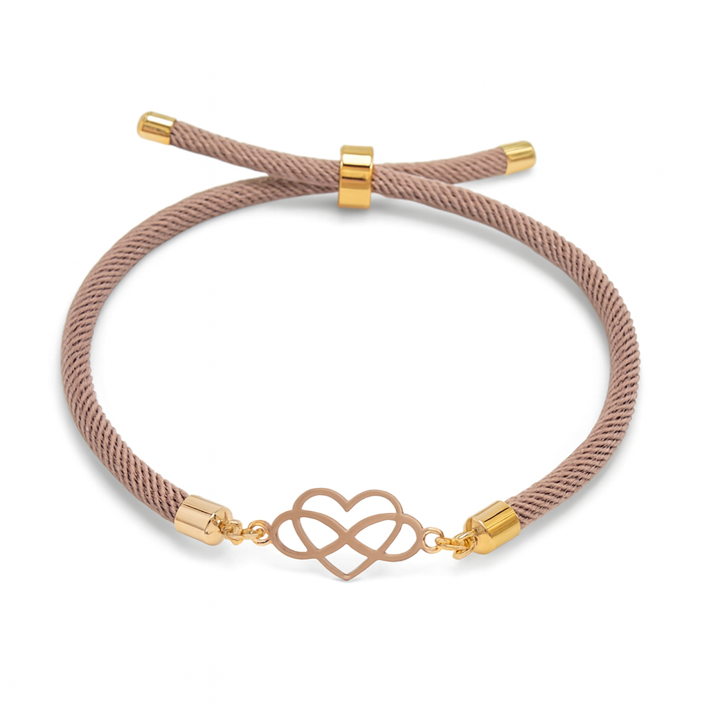 دستبند طلا ۱۸ عیار قلب و بی نهایت