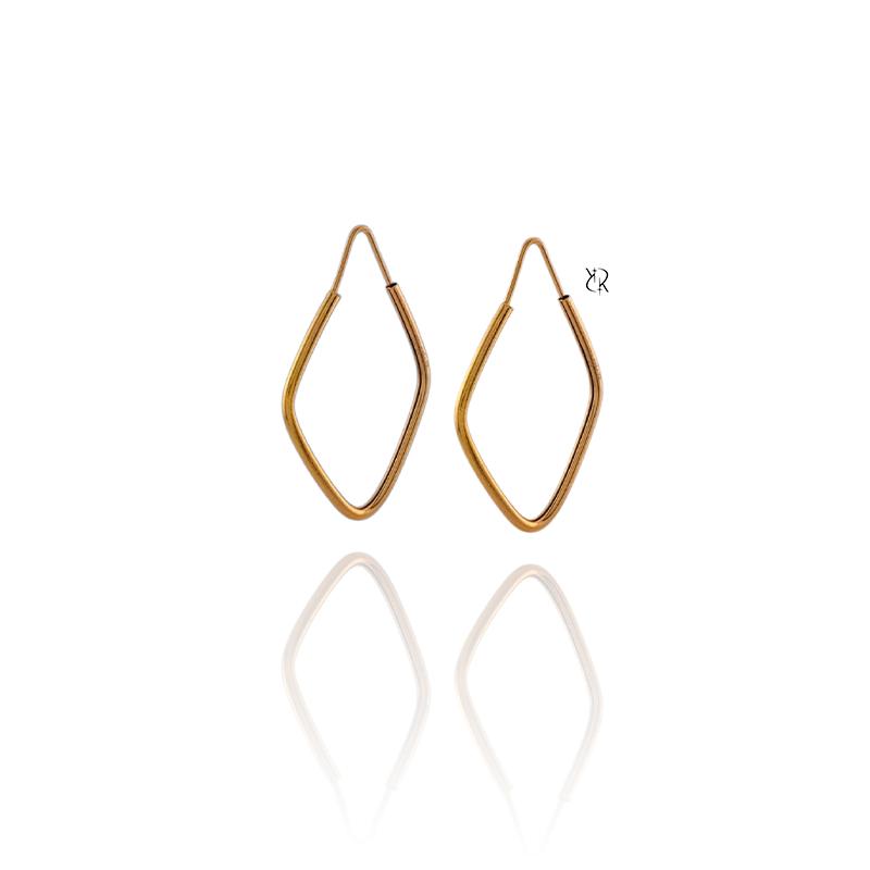 گوشواره زنانه طلا ۱۸ عیار هندسی طرح لوزی