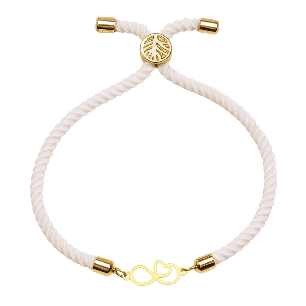 دستبند طلا ۱۸ عیار بی نهایت و قلب