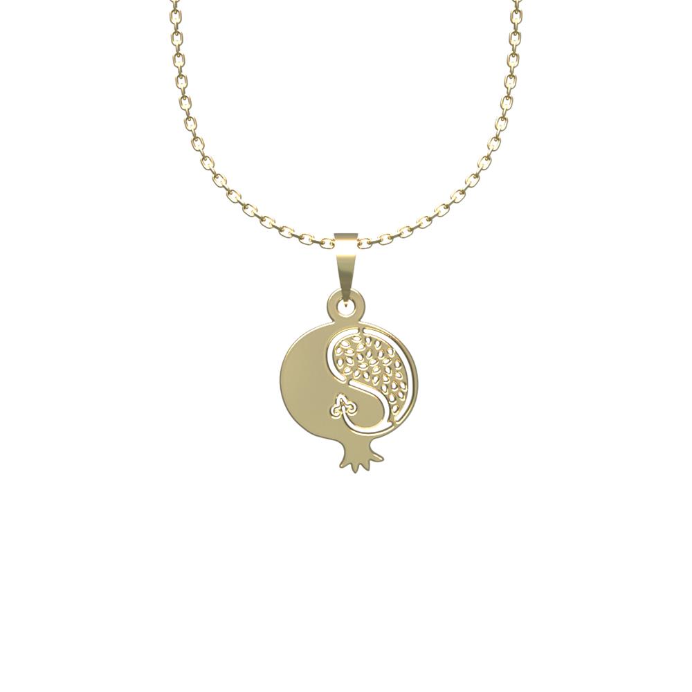 گردنبند طلا زنانه مدل انار و بته جقه کد HH1027