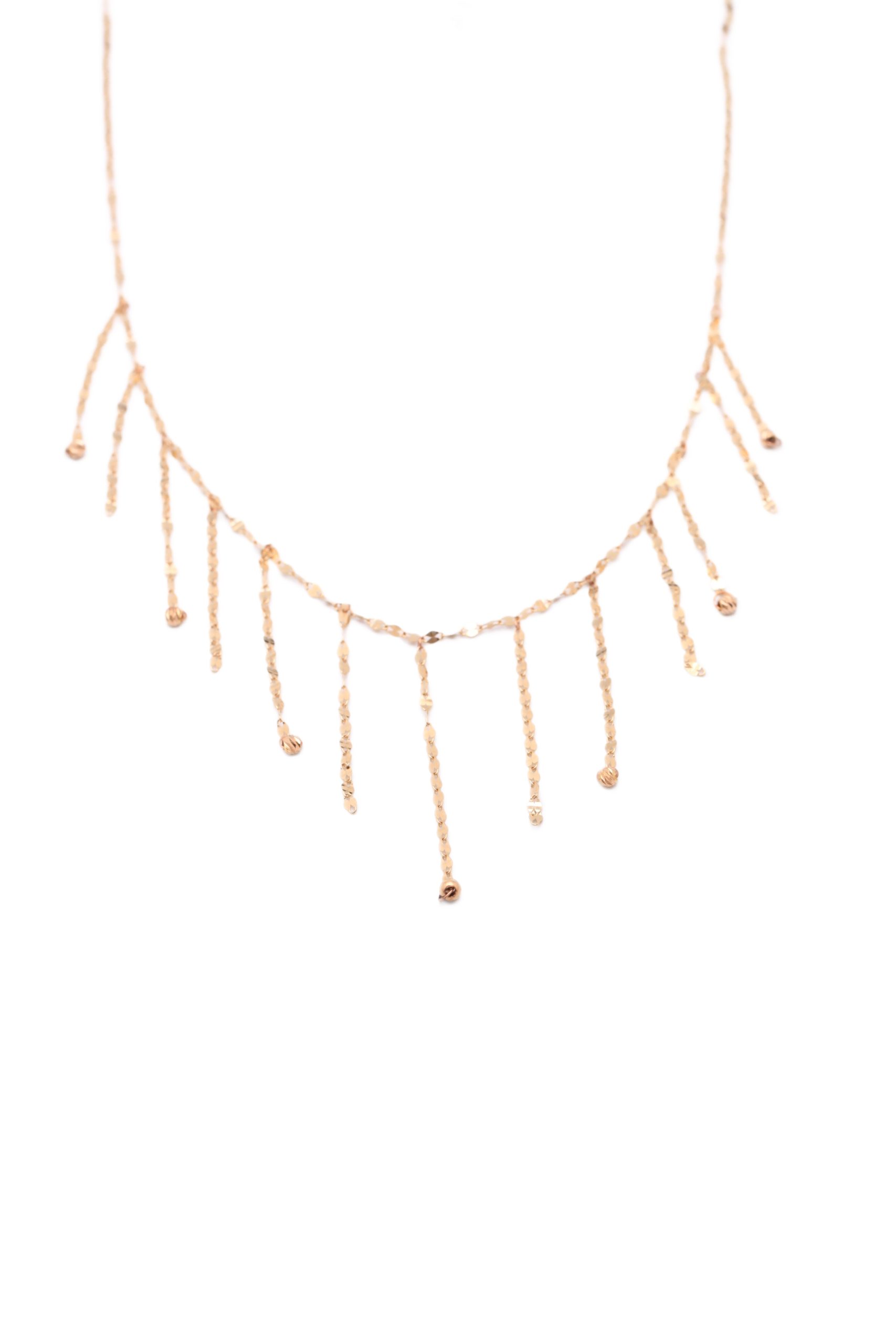 گردنبند زنانه طلا ۱۸ عیار شرابه ای