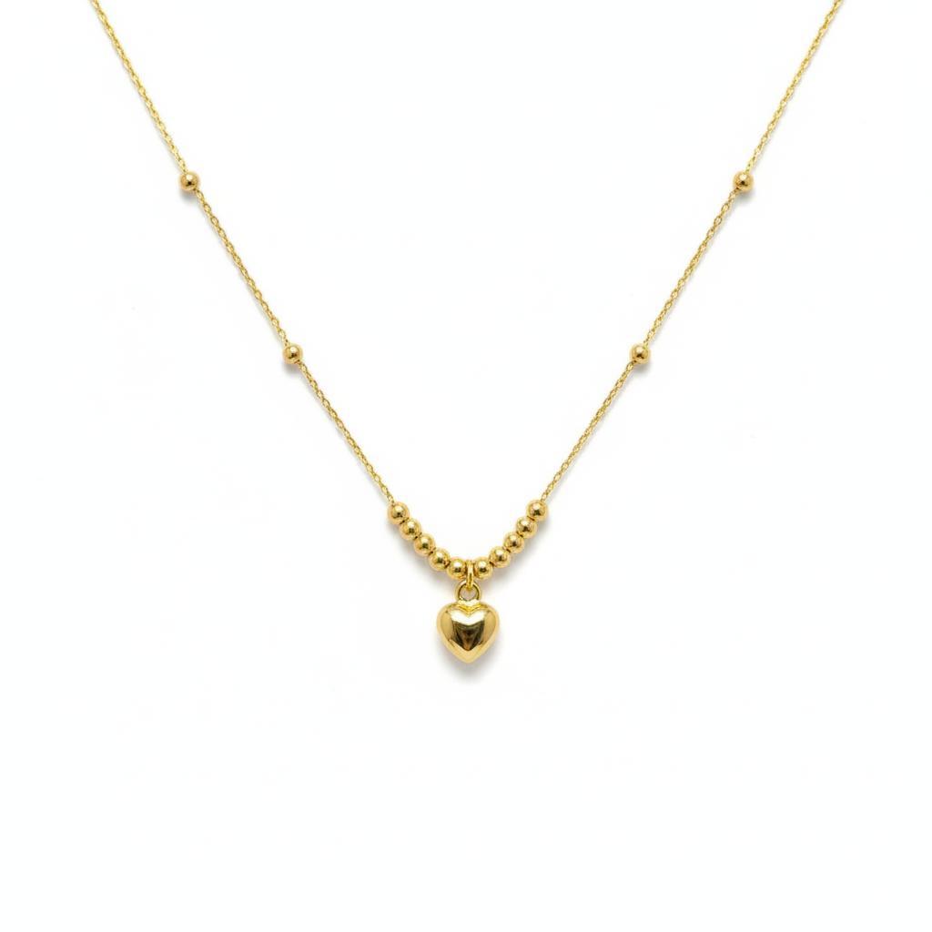 گردنبند زنانه طلا ۱۸ عیار گردنبندوارداتی گوی و قلب