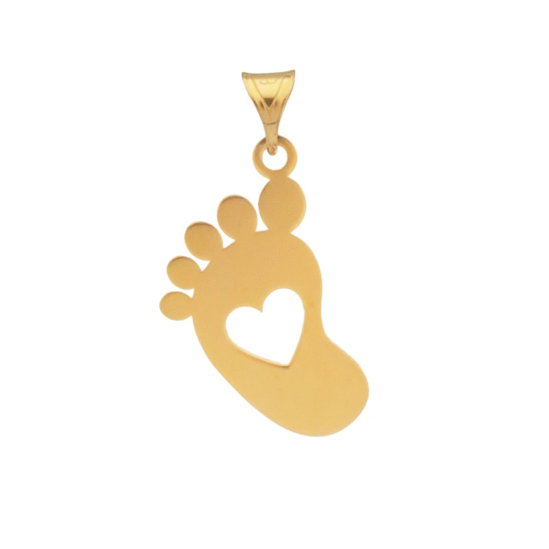 آویز طلا ۱۸ عیار پا و قلب نوزاد