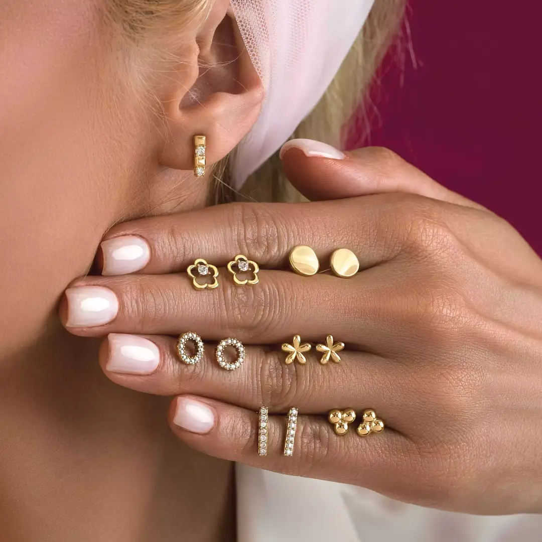 گوشواره طلا میخی خط نیلان