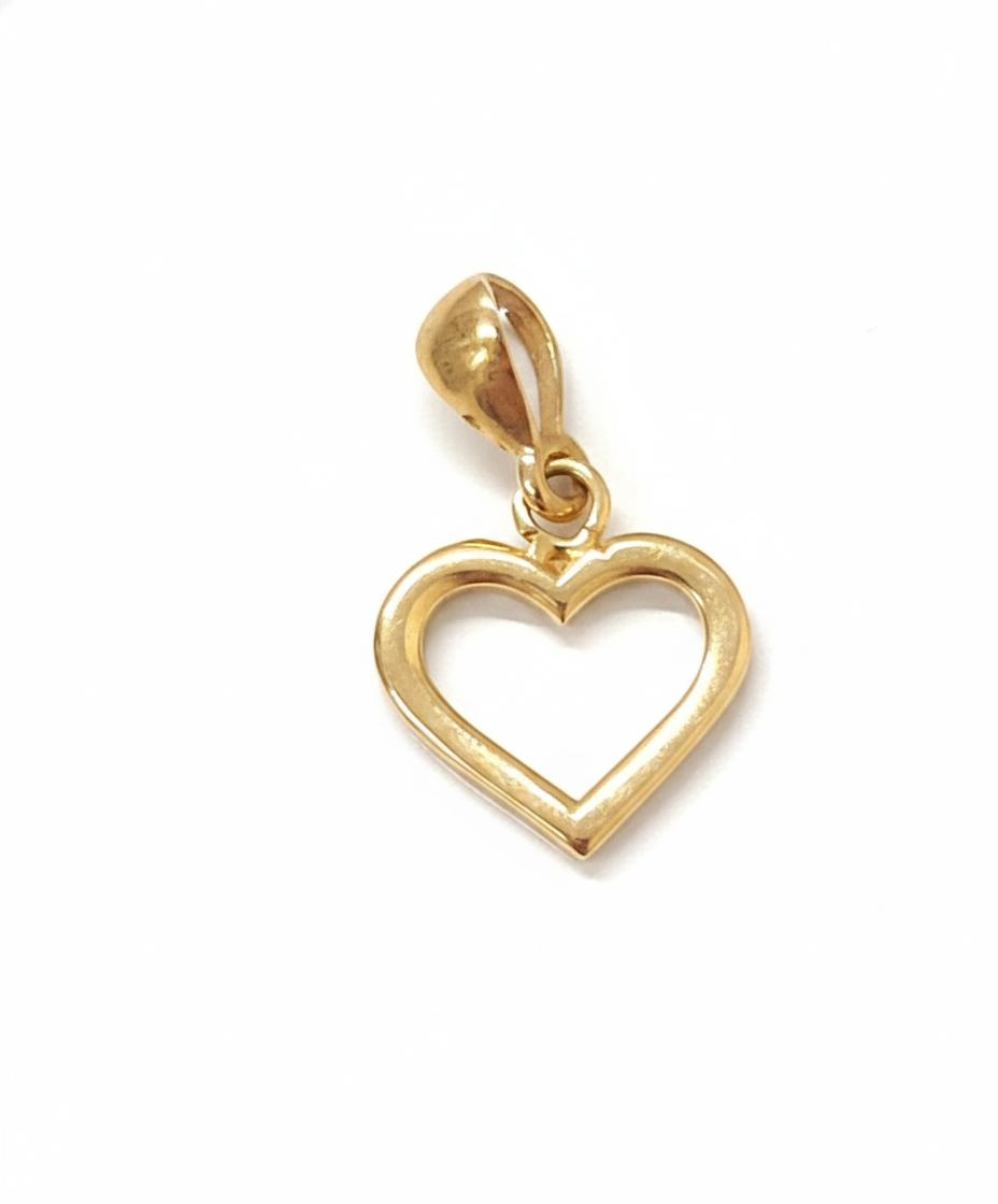 آویز زنانه طلا ۱۸ عیار پلاک گردنی قلب توخالی