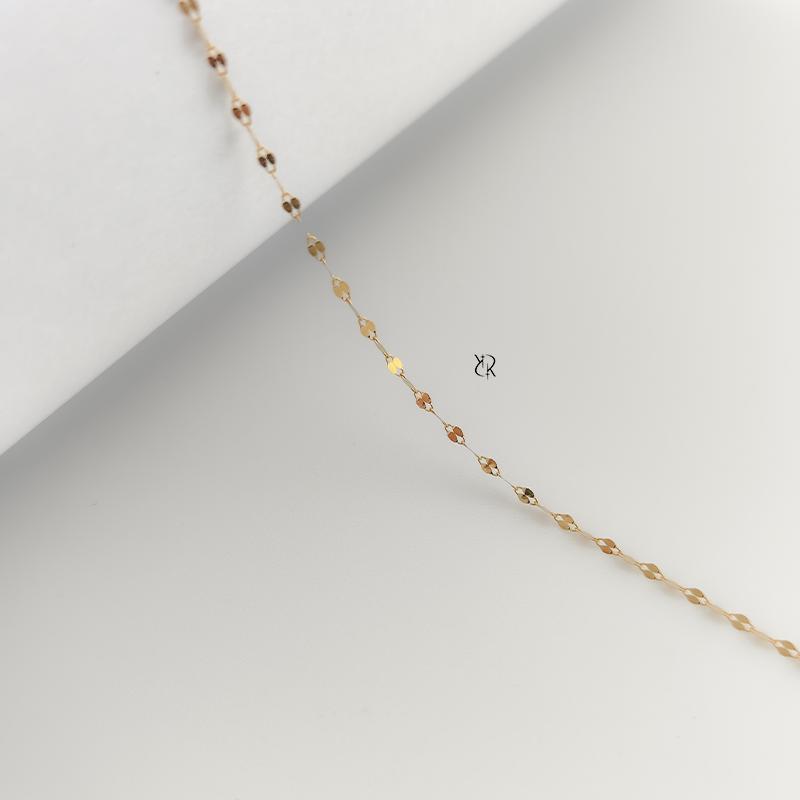 زنجیر زنانه طلا ۱۸ عیار زنجیر طلا طرح پولکی اکسترا