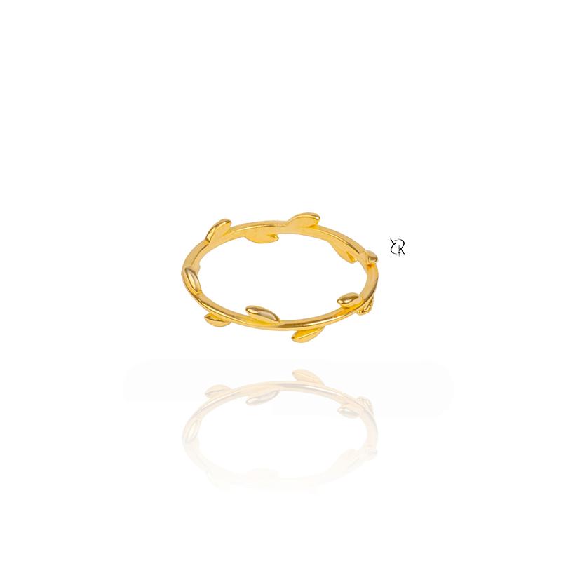 انگشتر زنانه طلا ۱۸ عیار انگشتر طلا طرح برگ زیتون