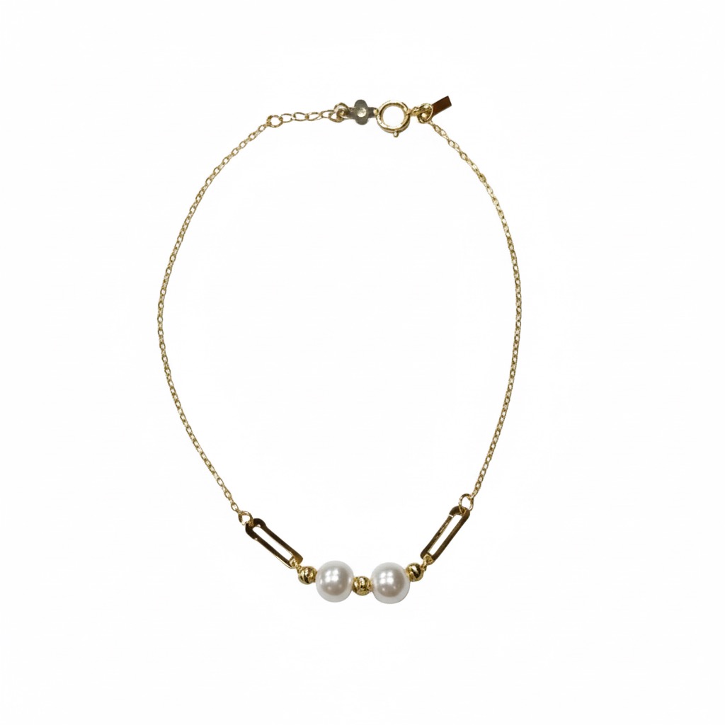 دستبند زنانه طلا ۱۸ عیار دستبند مروارید