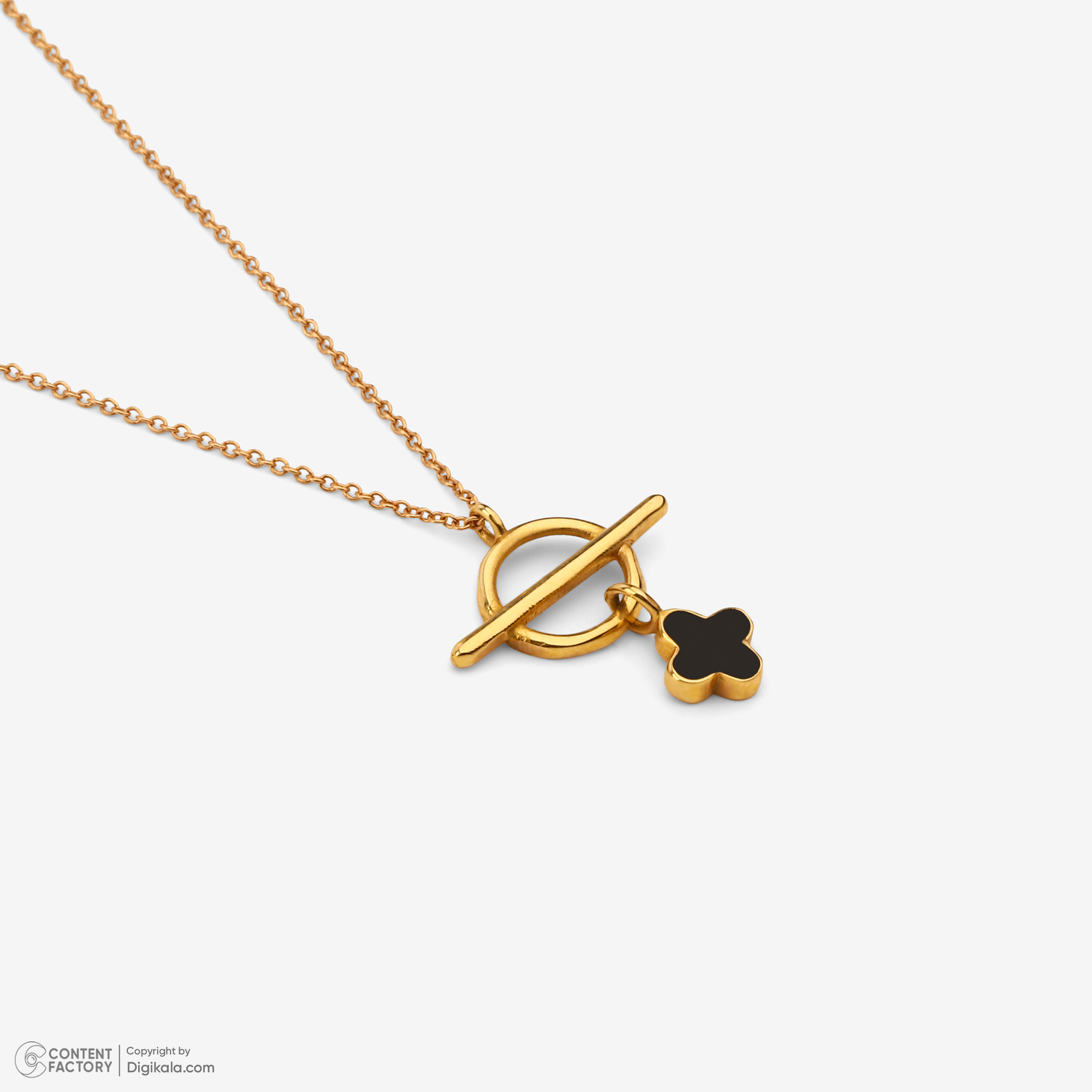 گردنبند زنانه طلا ۱۸ عیار ونکلیف حلقهT