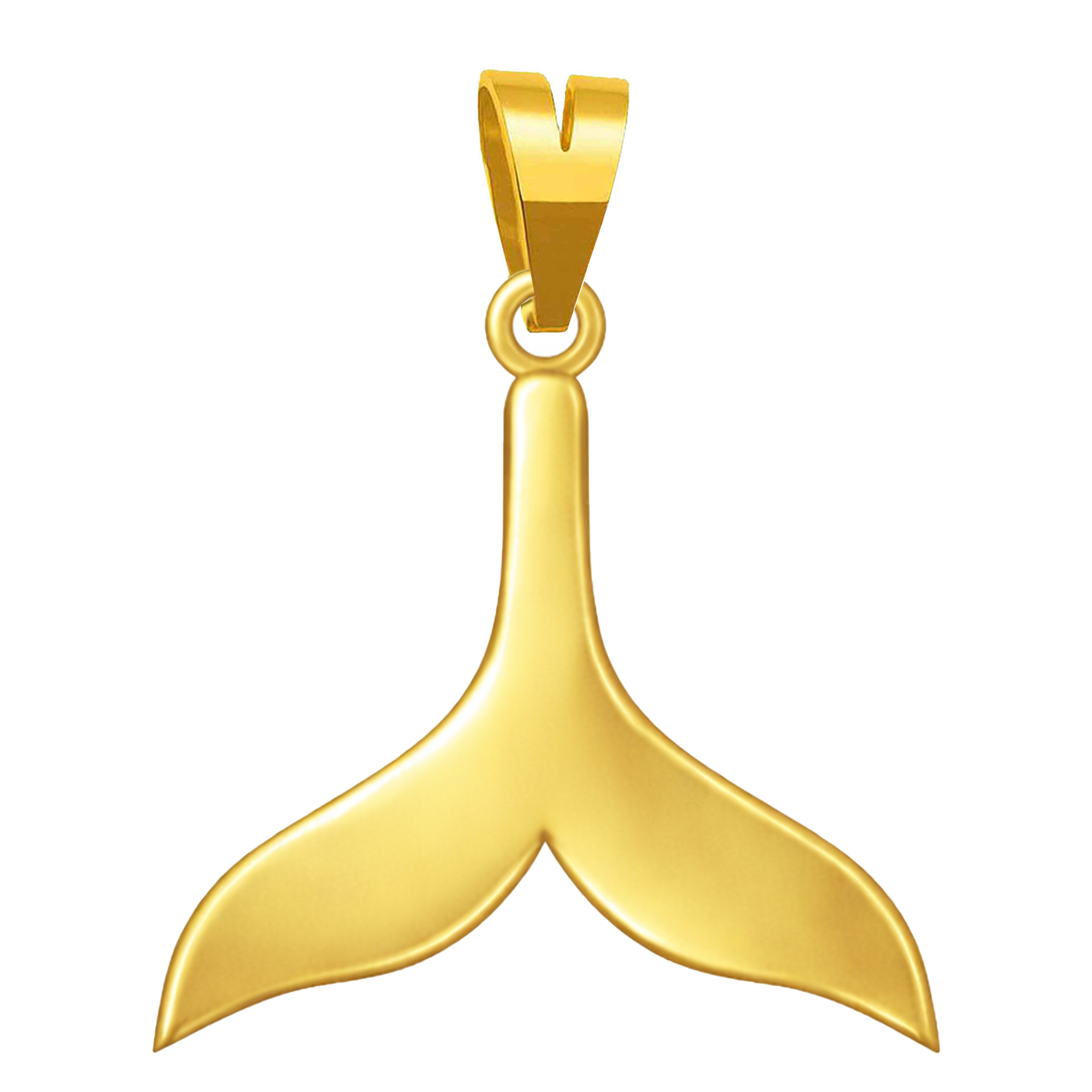 آویز زنانه طلا ۱۸ عیار طرح دم وال