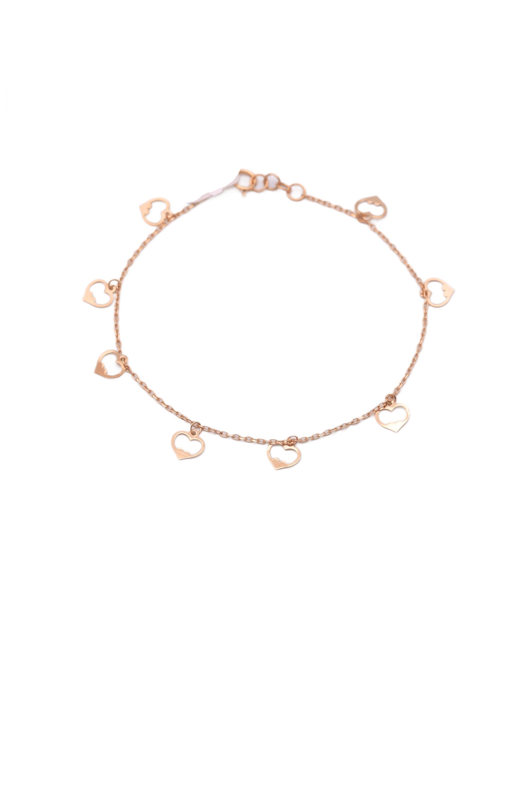 دستبند زنانه طلا ۱۸ عیار قلب