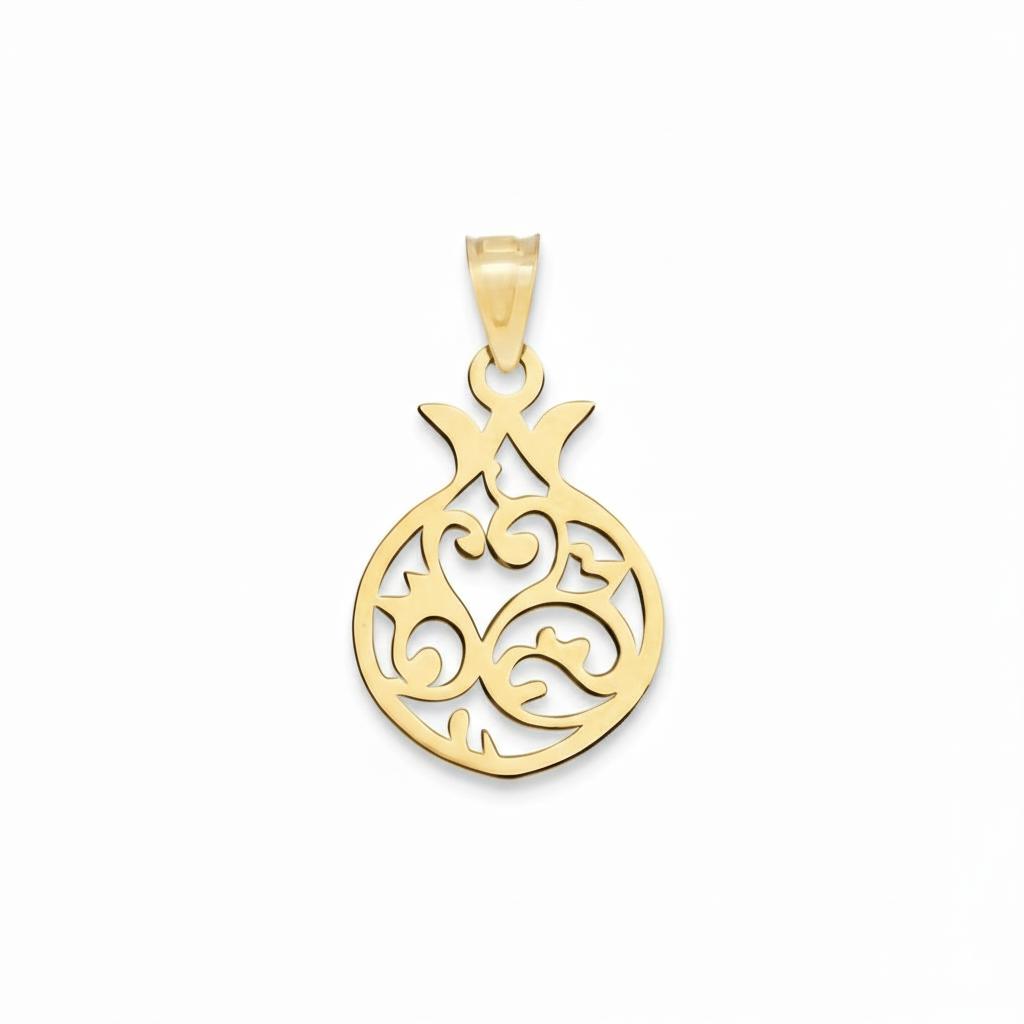 آویز طلا ۱۸ عیار انار و قلب