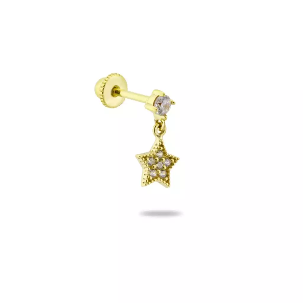 پیرسینگ طلا آویز ستاره درخشان