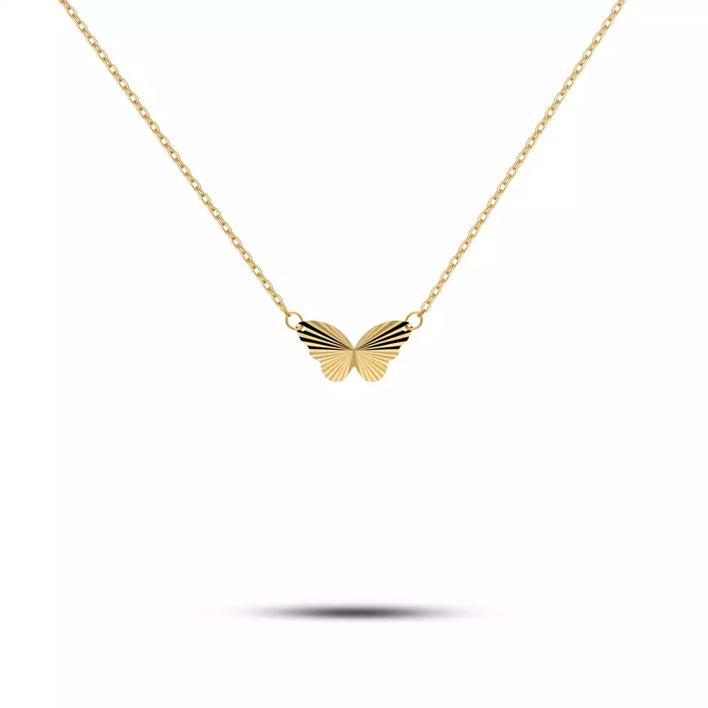 گردنبند طلا  زنجیری پروانه تراش