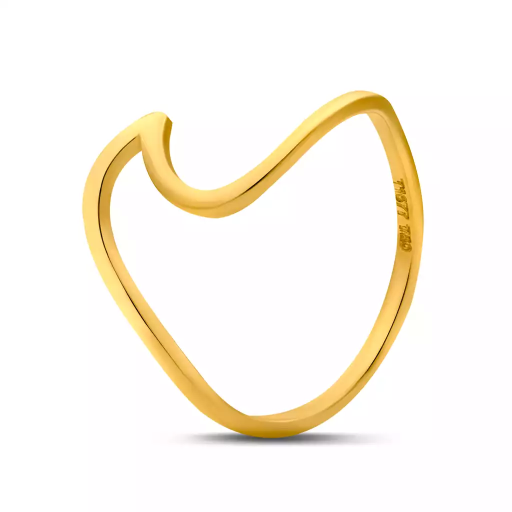 انگشتر طلا بدون نگین موج شب