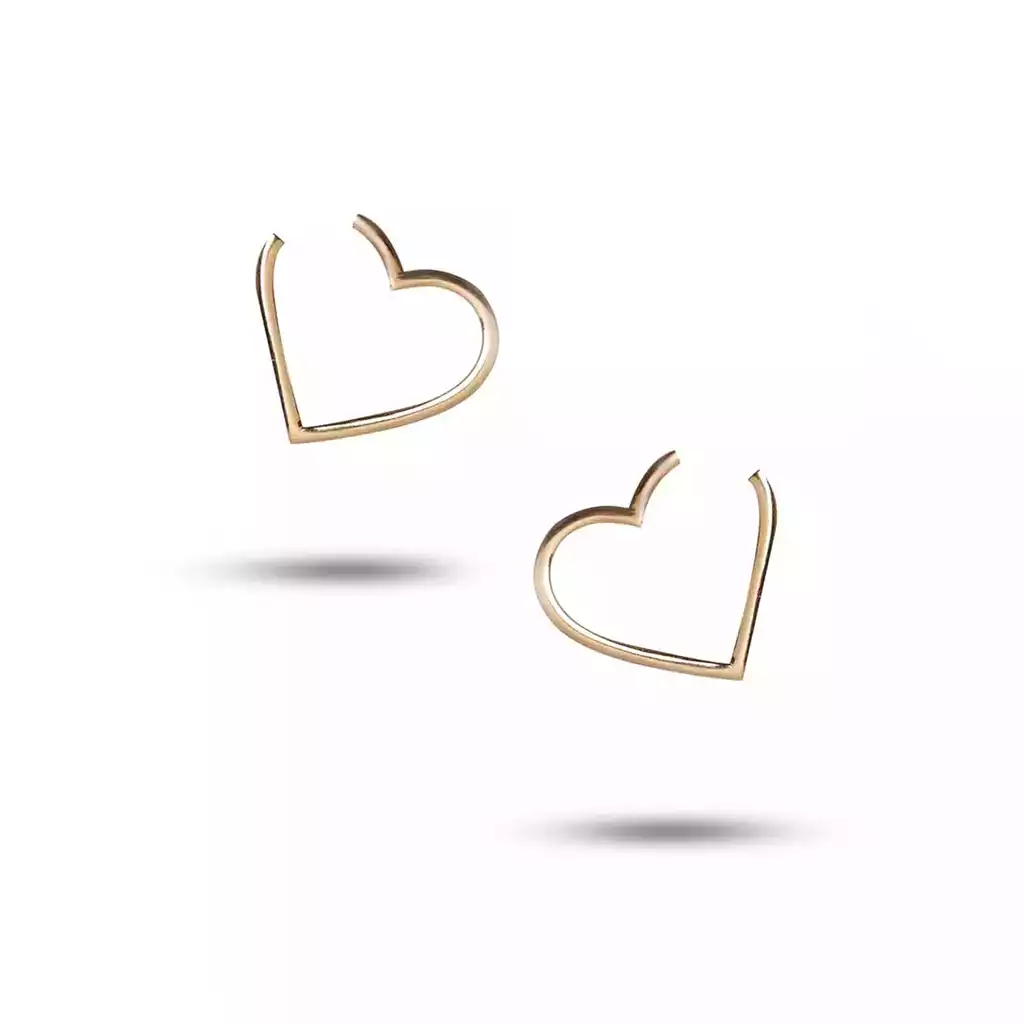 گوشواره طلا قلب توخالی