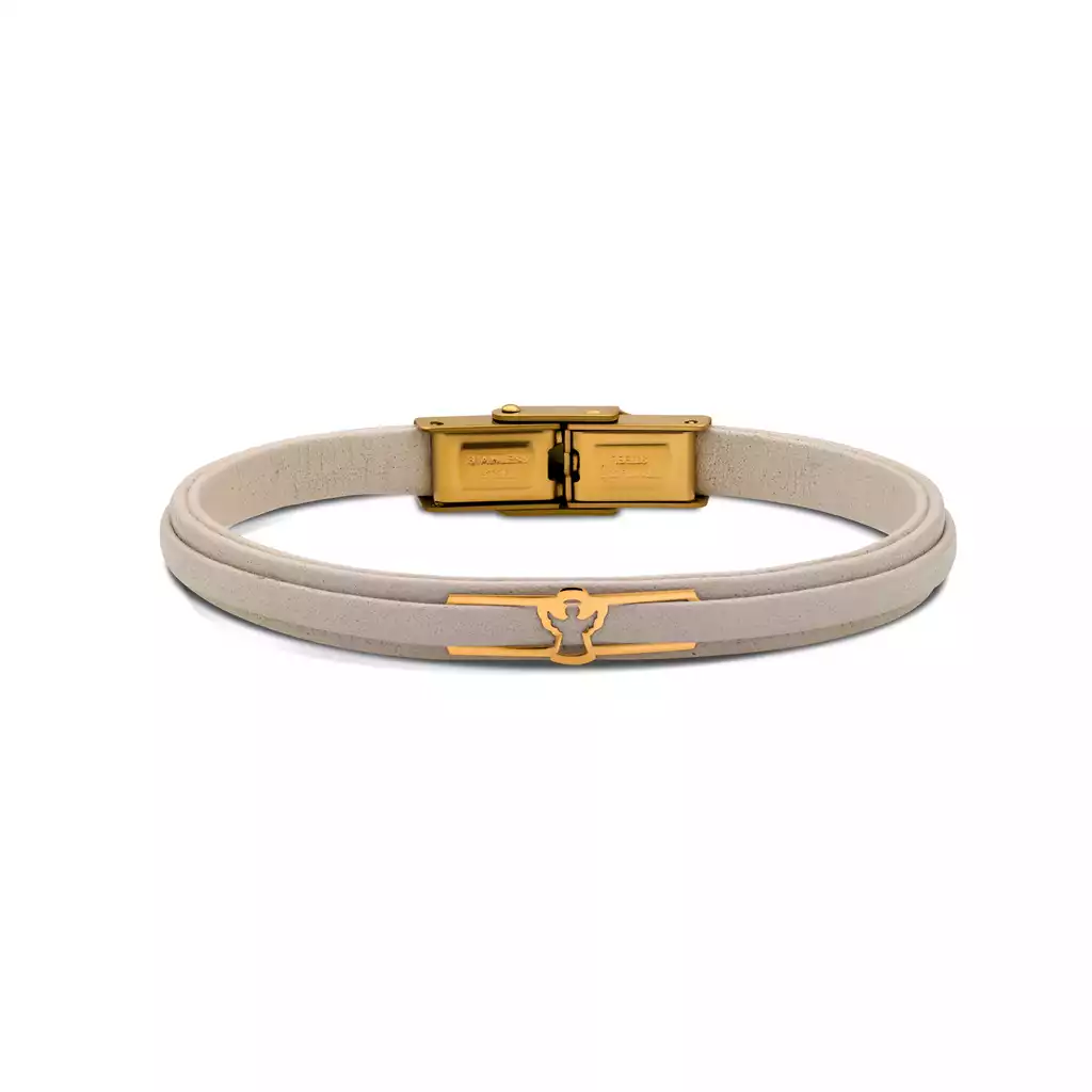 دستبند طلا چرم طرح فرشته