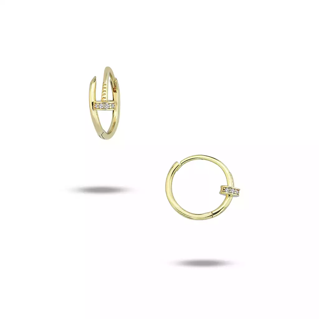 گوشواره طلا زنانه حلقه ای میخ کارتیه