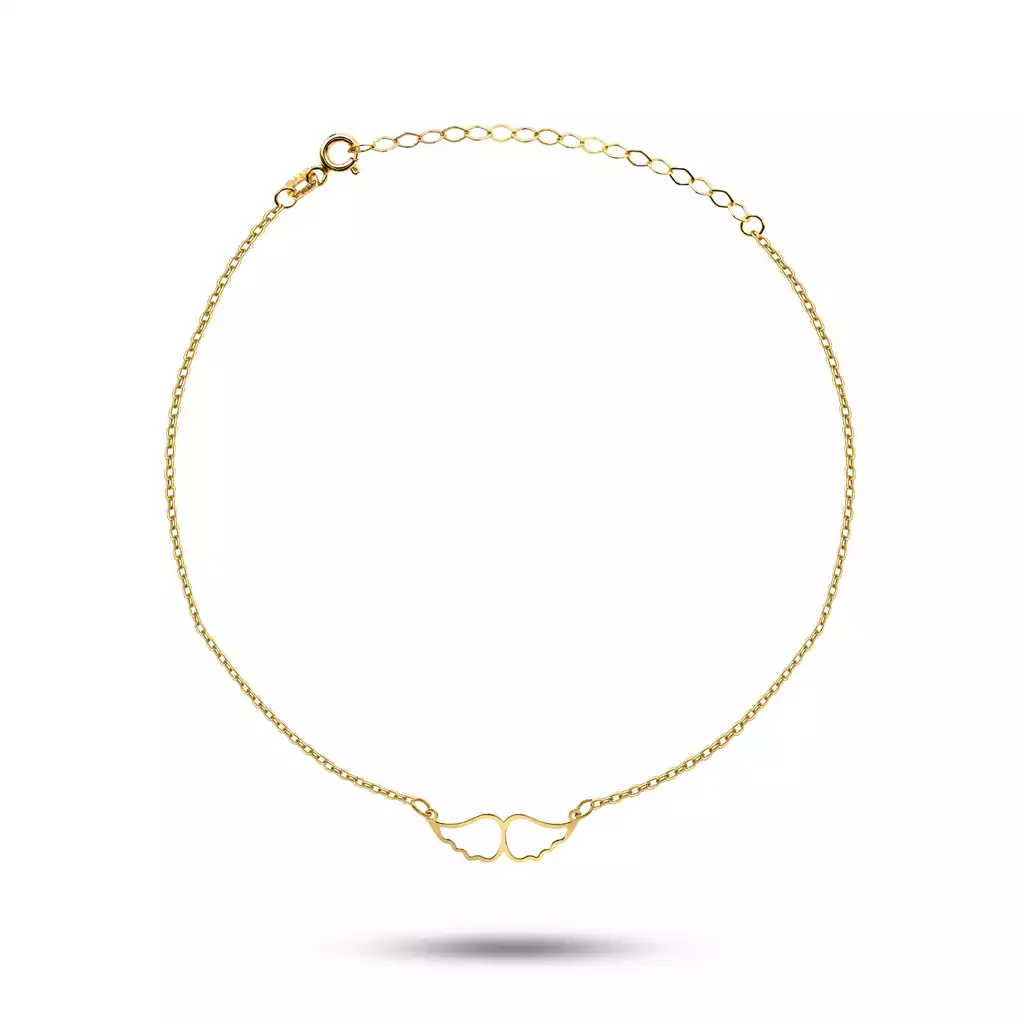 پابند طلا زنجیری دوبال فرشته