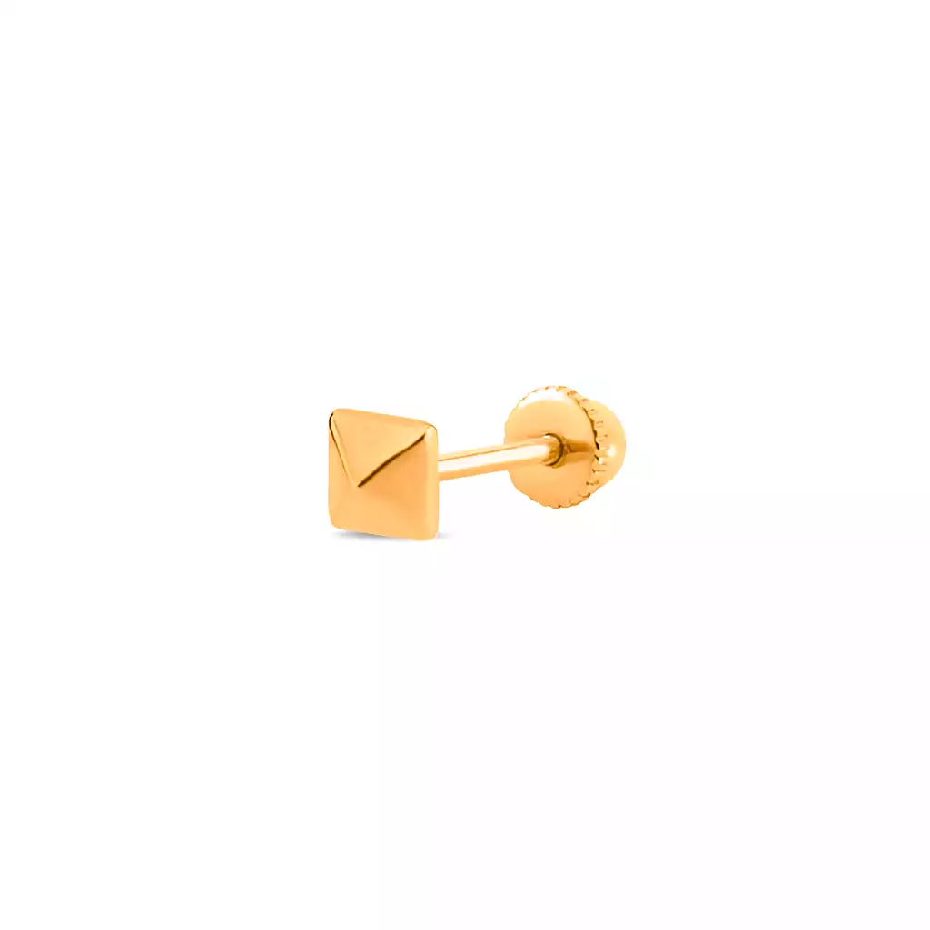 پیرسینگ طلا مربع مینیمال