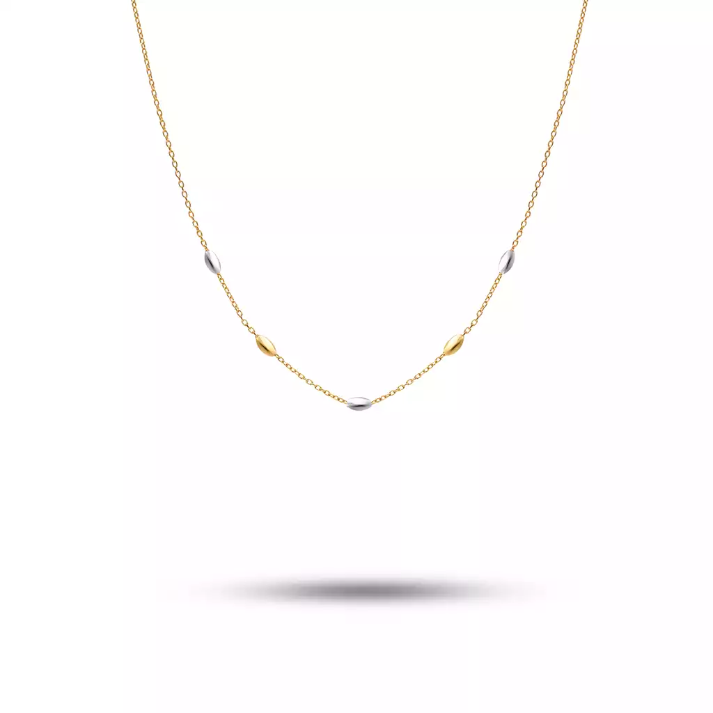 گردنبند طلا زنجیری بیضی زیما