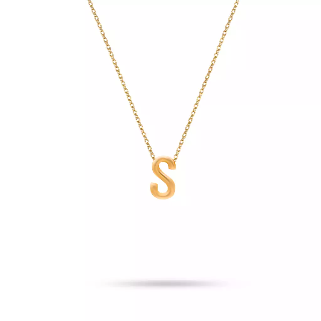گردنبند طلا زنجیری  لیا حرف  S