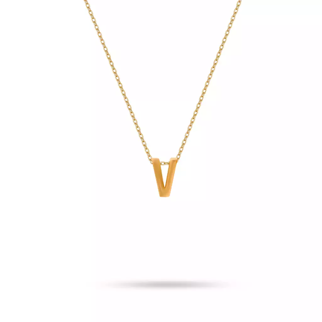 گردنبند طلا زنجیری لیا حرف  V