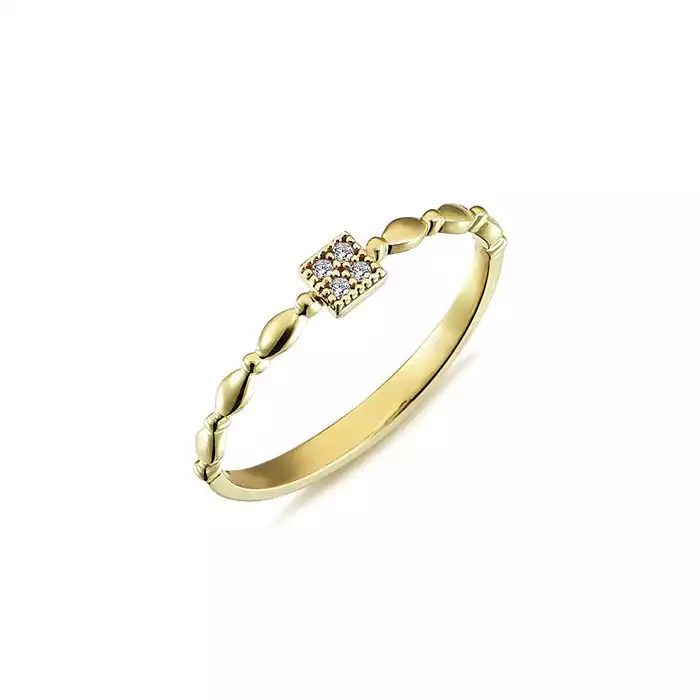 انگشتر طلا نگین دار مربع درخشا