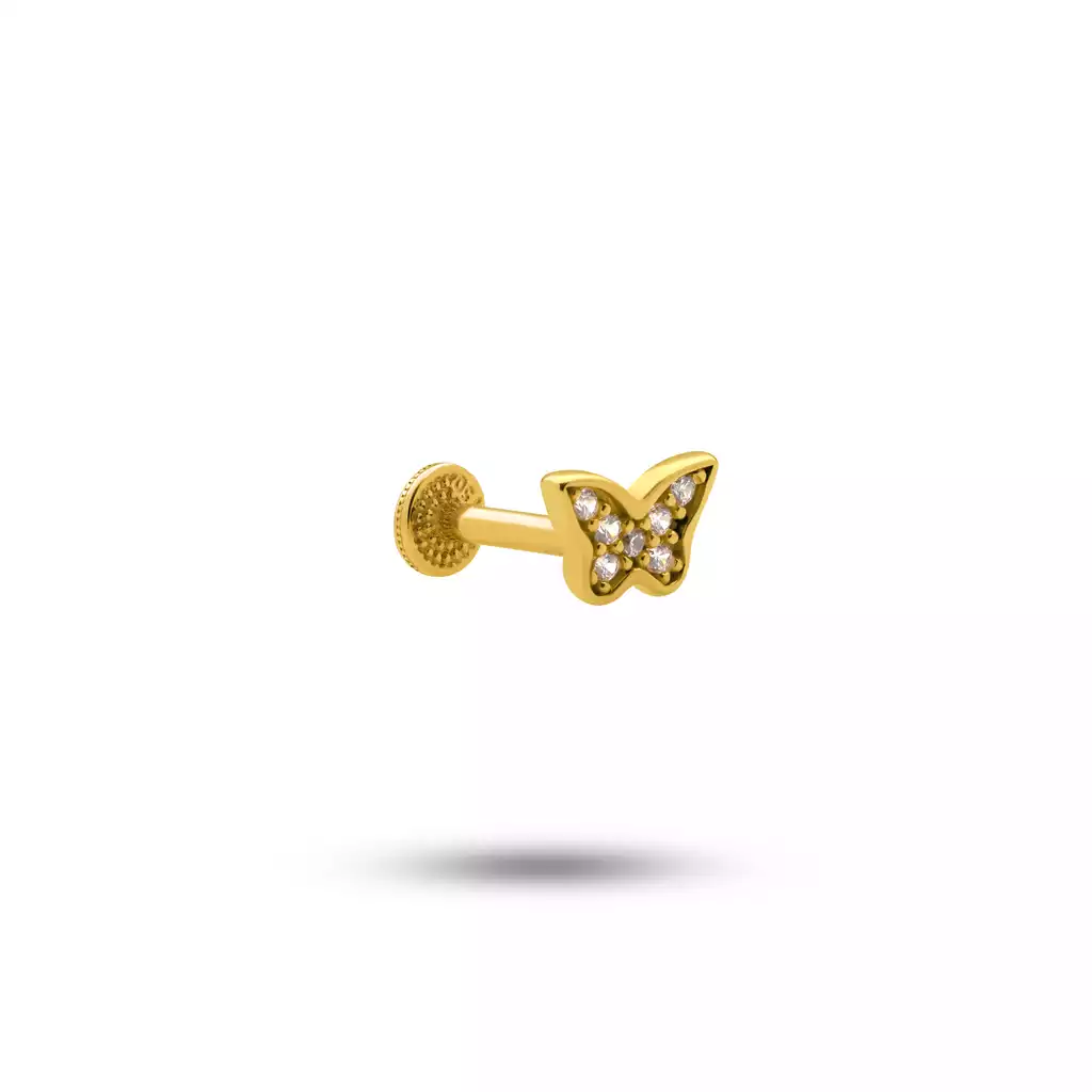 پیرسینگ طلا پروانه پرنیان