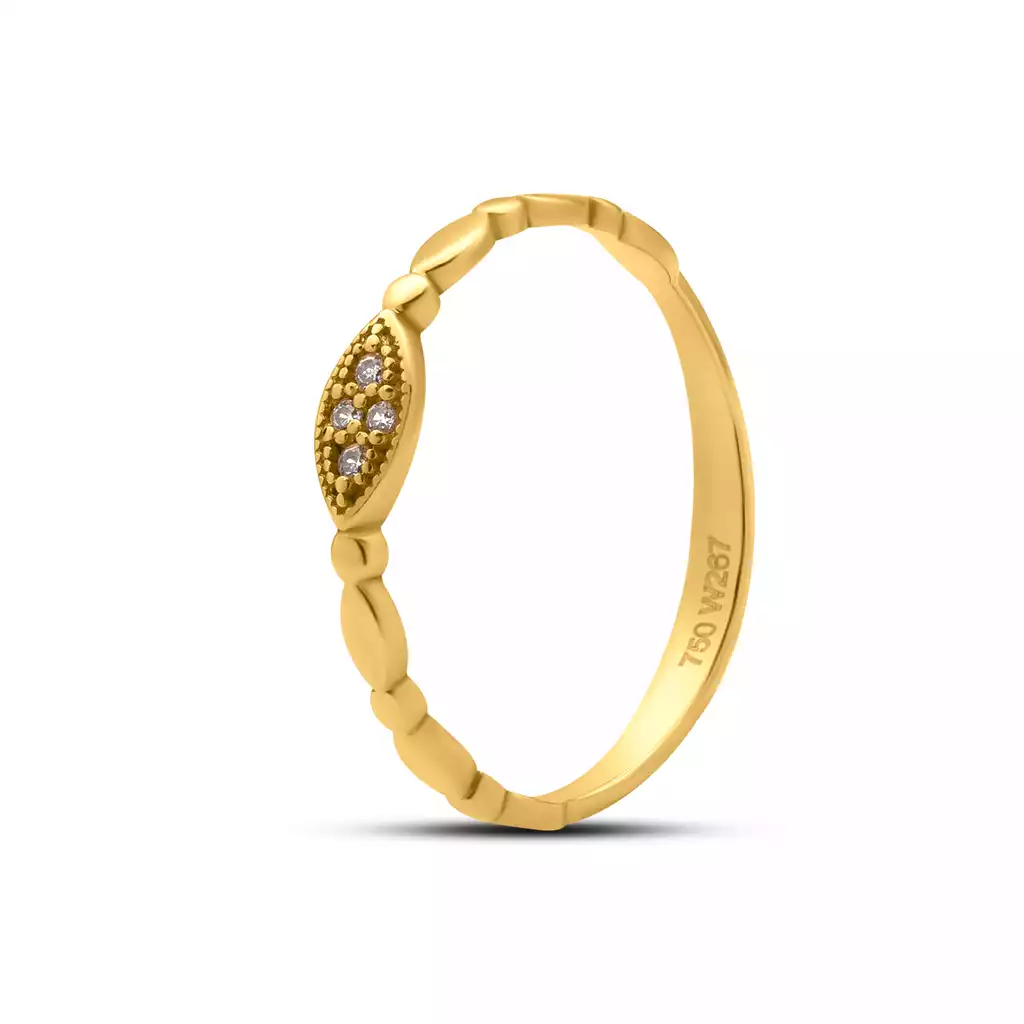 انگشتر طلا نگین دار بیضی نغمه