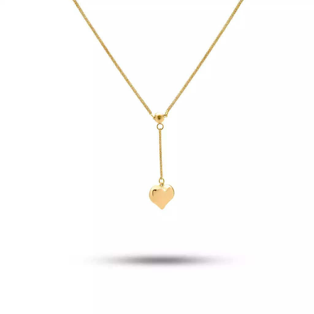 گردنبند طلا زنجیری قلب آوید