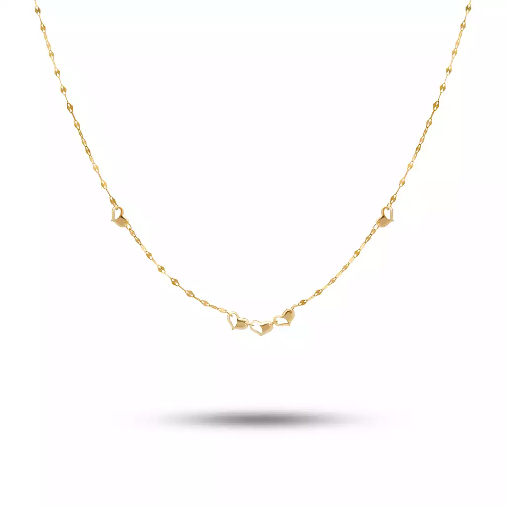 گردنبند طلا زنجیری قلب پرنیا