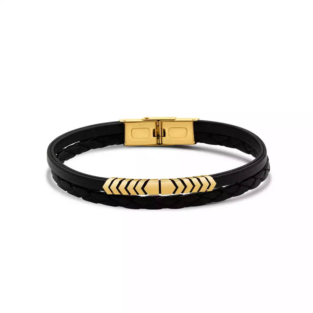 دستبند چرم طلا اهورا