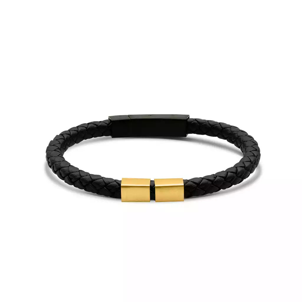 دستبند چرم طلا آروین