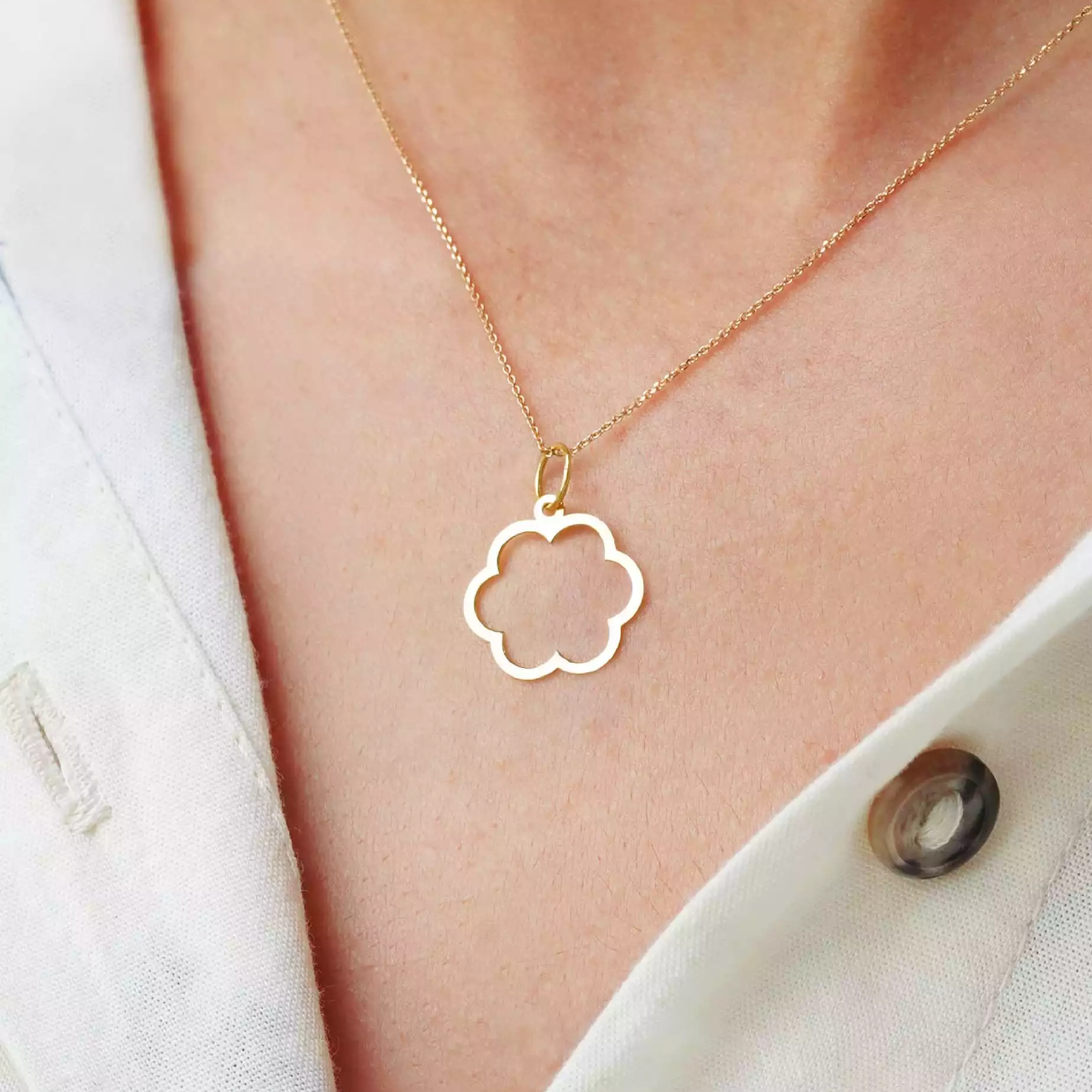 آویز طلا ابر توخالی