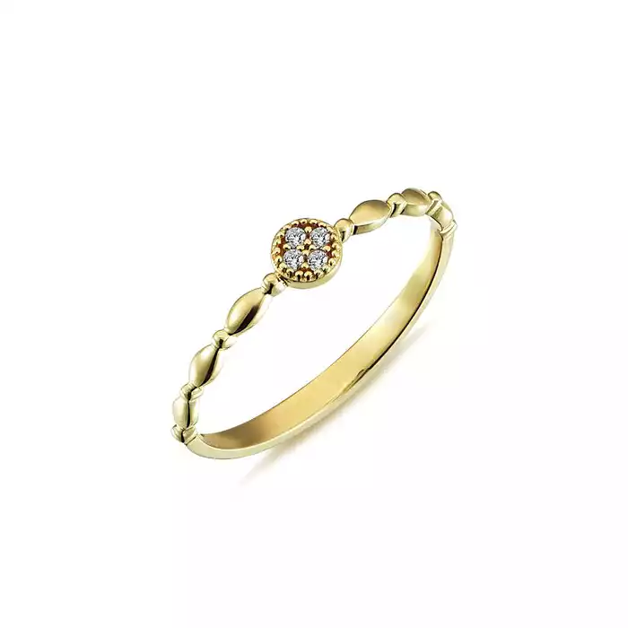 انگشتر طلا نگین دار دایره مارلا