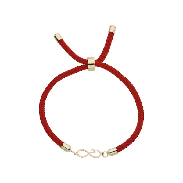 دستبند طلا 18 عیار زنانه طرح بینهایت و قلب مدل MB1670