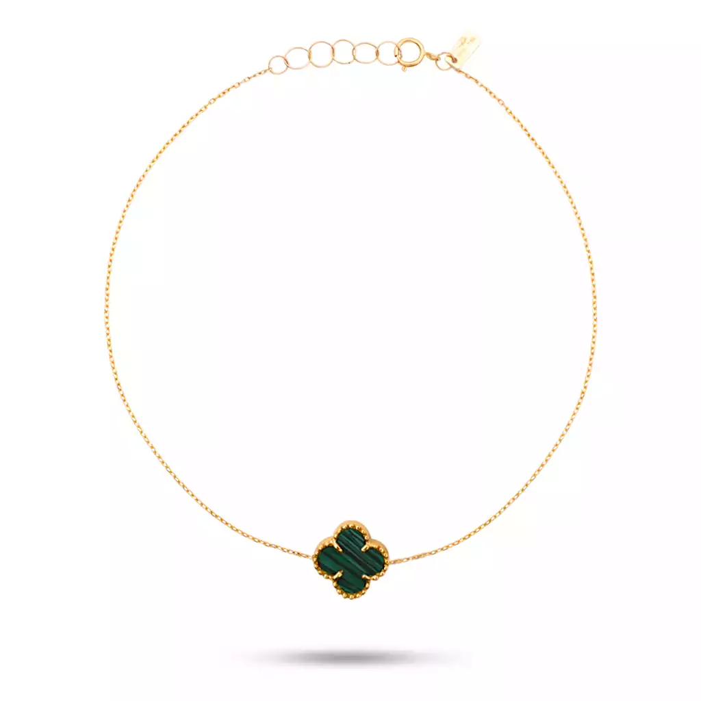 دستبند طلا ونکلیف مالاکیت سبز