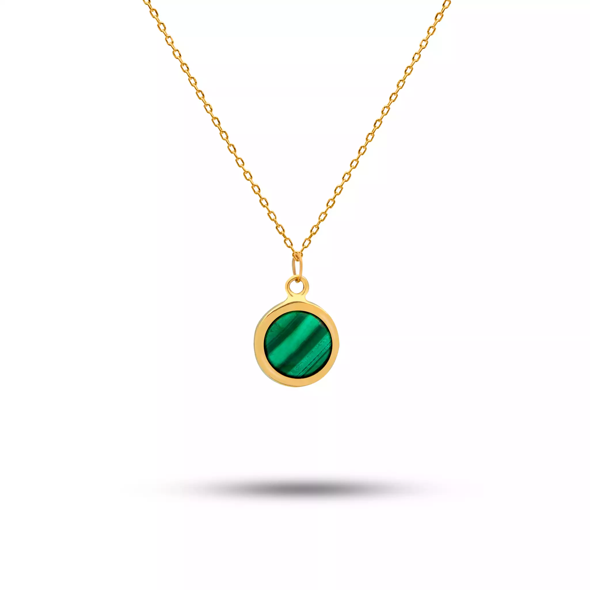 گردنبند طلا مالاکیت کوچک