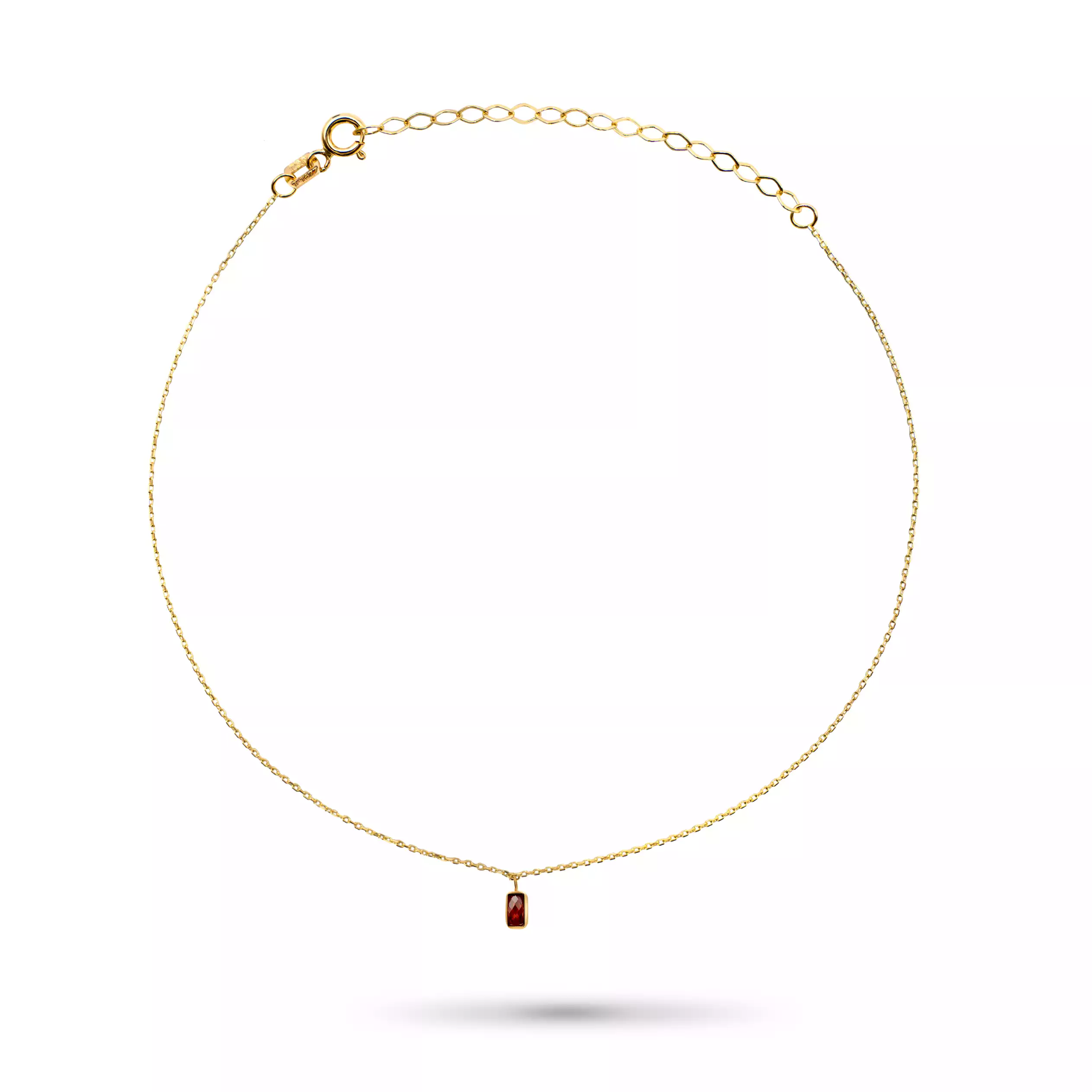 پابند طلا تک نگین باگت قرمز