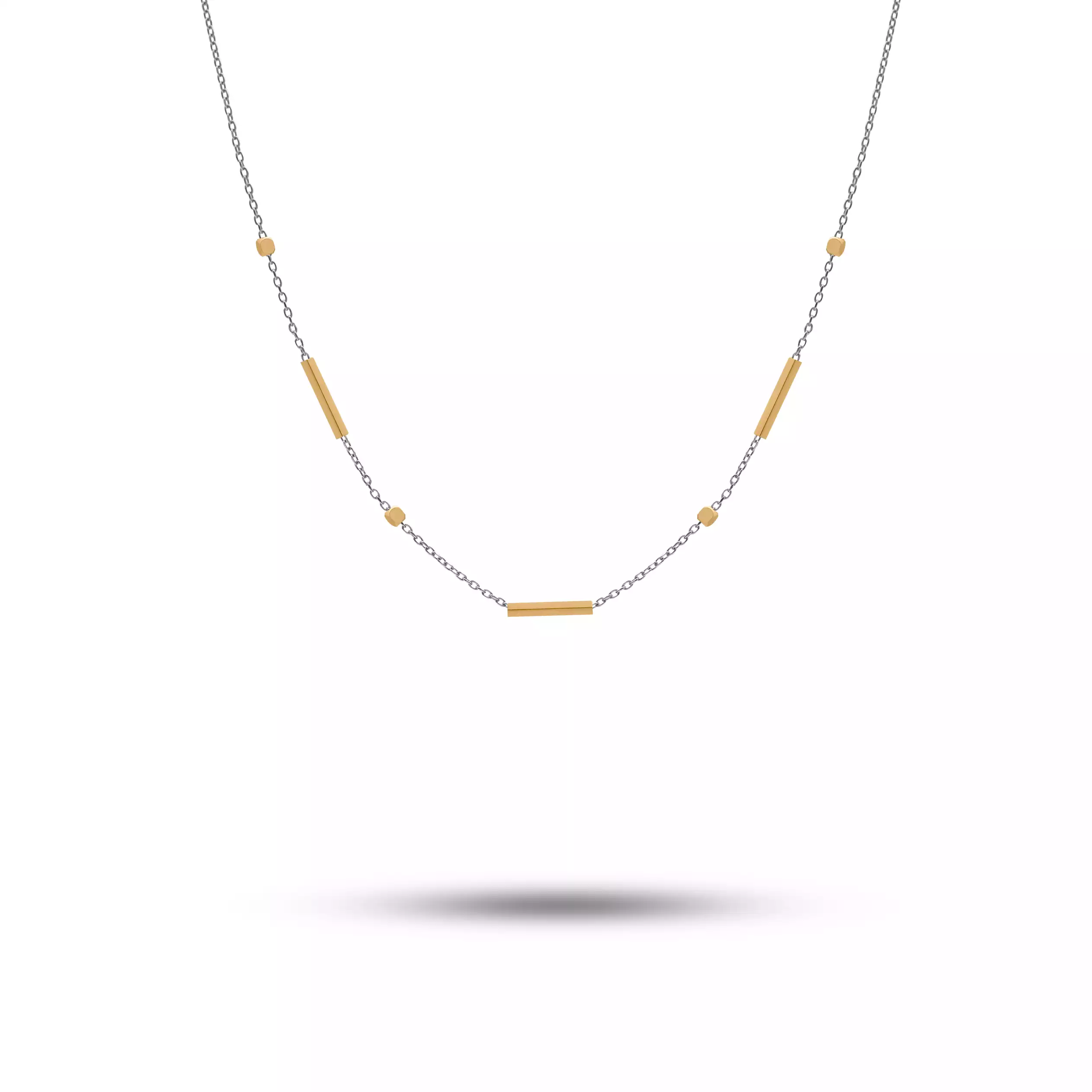 گردنبند طلا زنجیری خط و نقطه