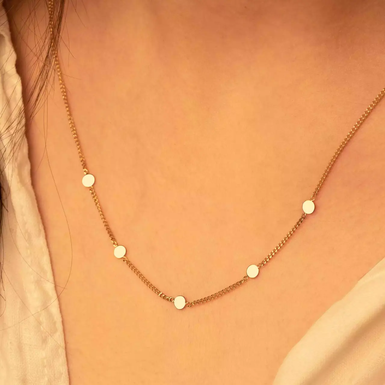 گردنبند طلا زنجیری دایره سلین