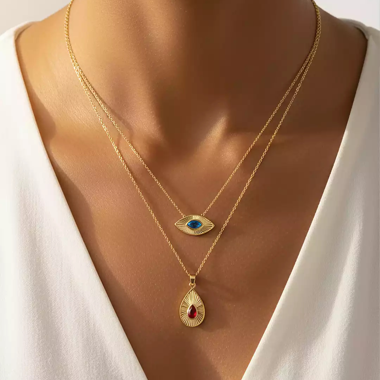 گردنبند طلا زنجیری نگهبان آبی