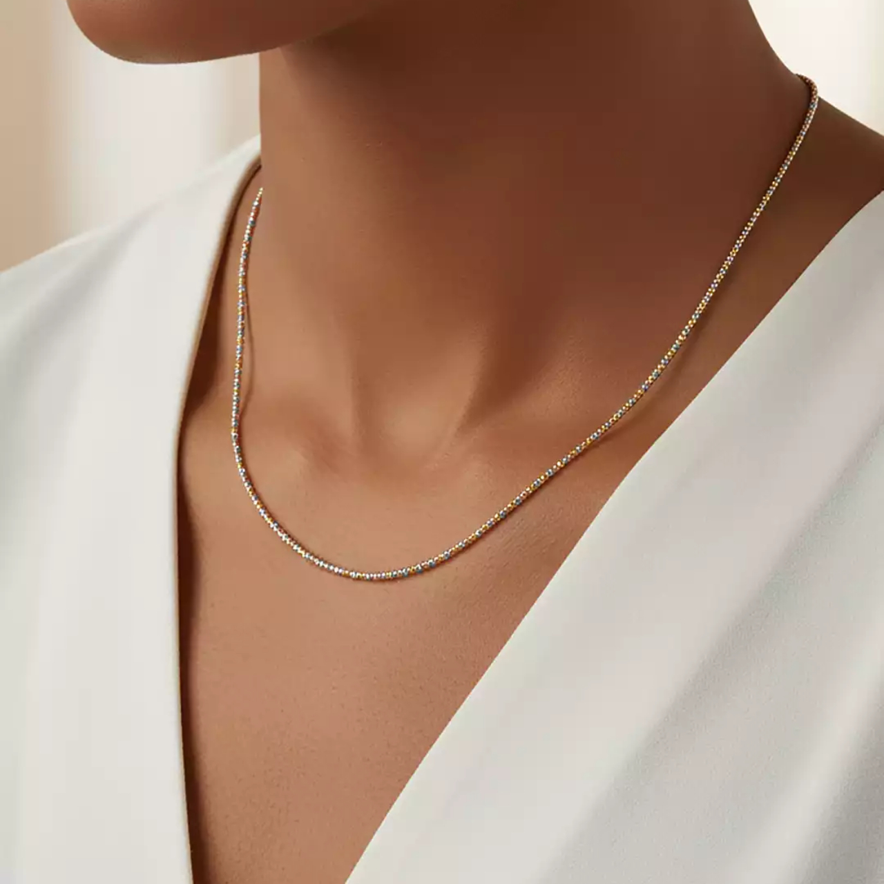 گردنبند طلا سه رنگ آرنیا