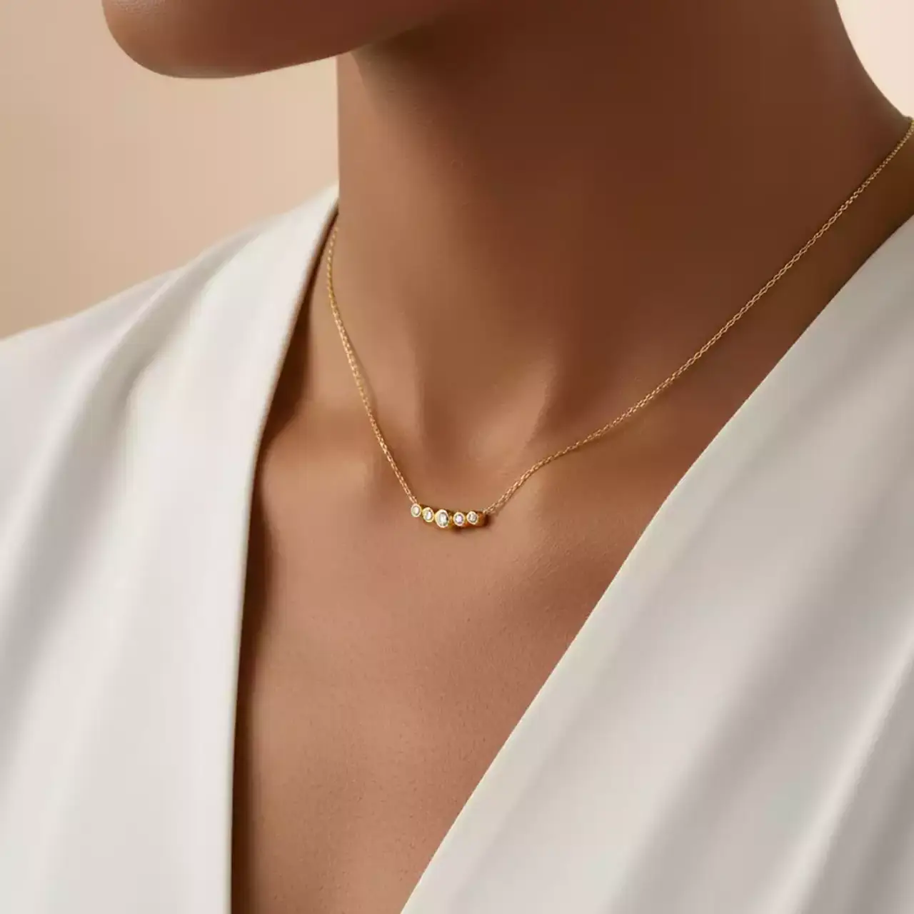 گردنبند طلا پنج نگین