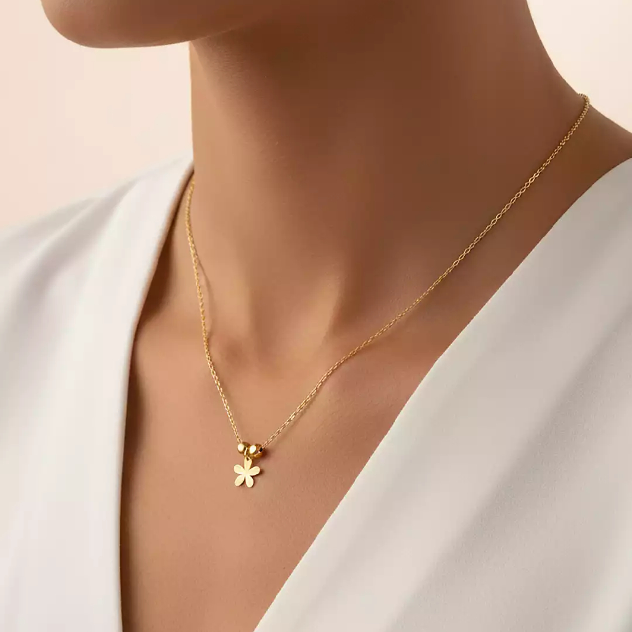 گردنبند طلا گل و گوی