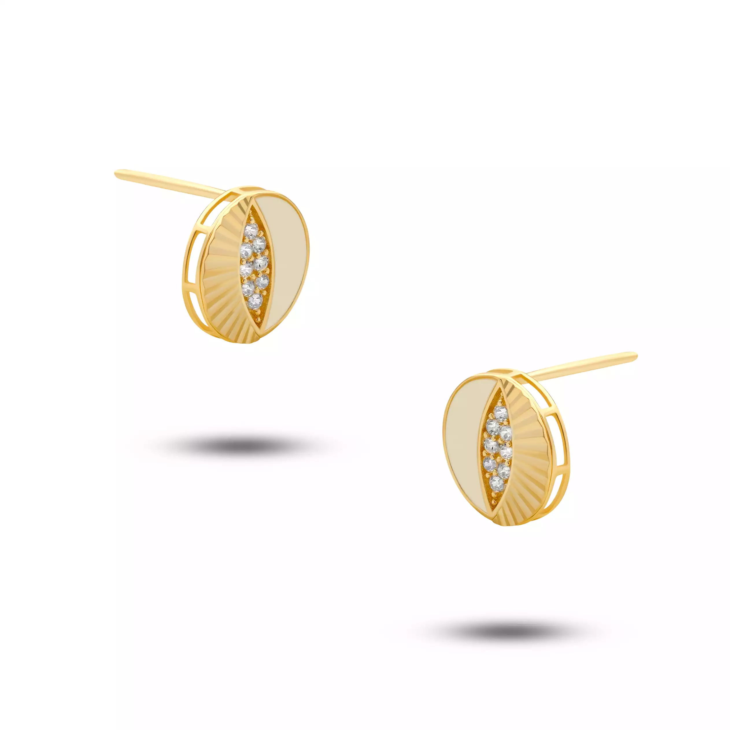 گوشواره طلا میخی دایره میناکاری آیریس