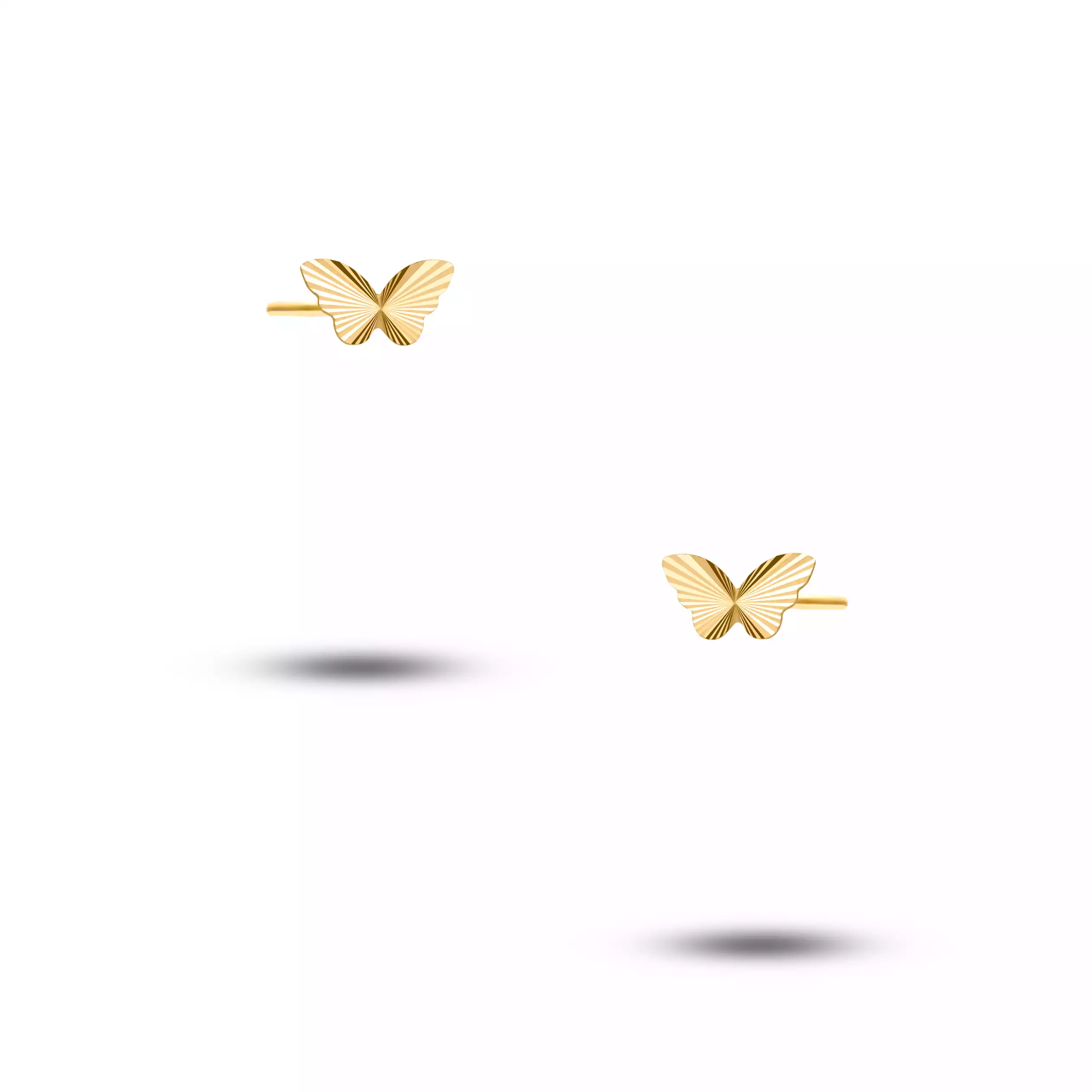 گوشواره طلا میخی پروانه تراش